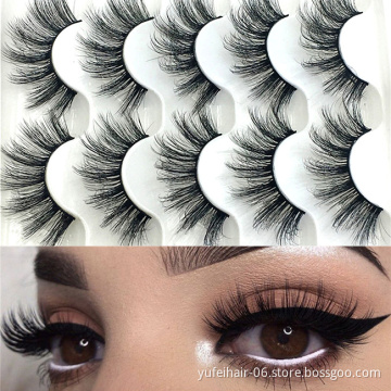 Wholesale 3D 5D 6D Faux Mink False Eyelashes Natural Long Handmade Cruelty-free Lashes